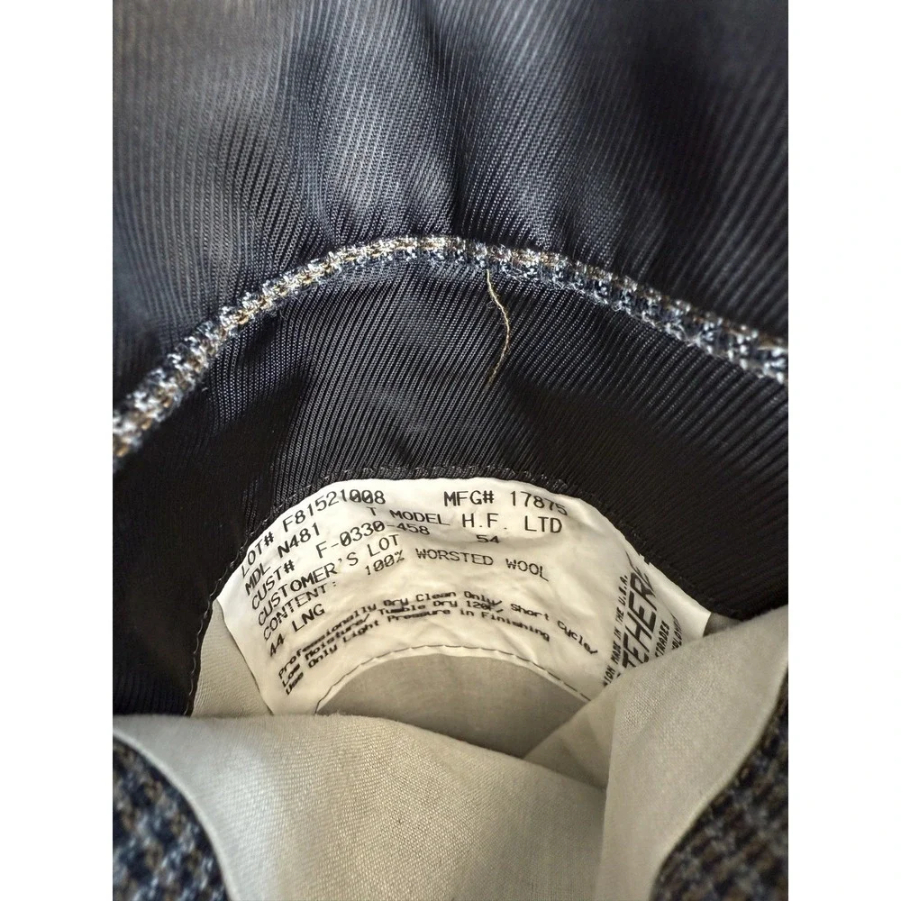 HICKEY‎ FREEMAN Grey/Brown Worsted Wool Mens 44L Blazer Sport Coat Jacket